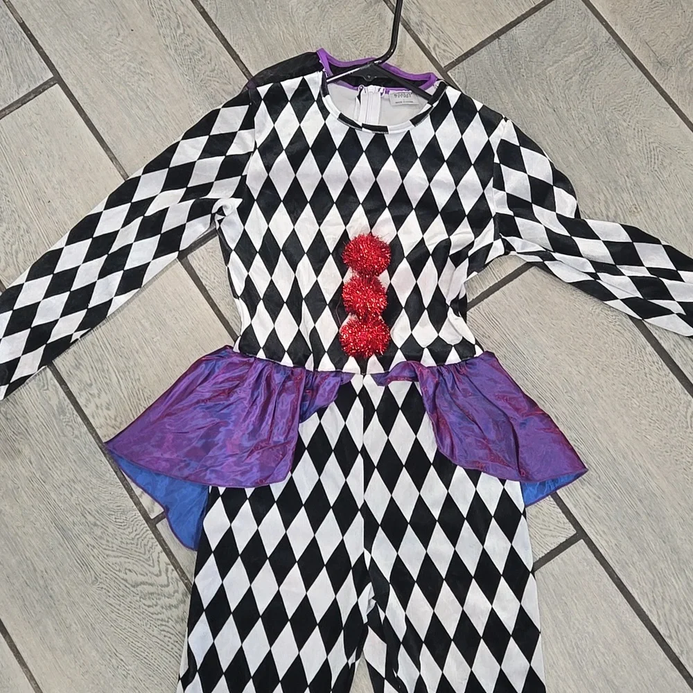 Spirit Halloween Harlequin Clown Costume Jumpsuit – Youth Size‎ - Picture 3 of 4